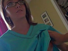 Carrie, A Nerdy Young Blonde Girl, Performs Oral Sex On Camera